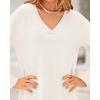 imageBTFBM Women Fall Sweater Dress Casual V Neck Long Sleeve Slit Knit Oversized Maternity Sweaters Maxi Dresses 2025 WinterSolid White