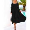 imageBTFBM Women Formal Dress Spring Square Neck Puff Long Sleeve Smocked Tiered Flowy Wedding Guest Maxi Dresses PocketsBlack