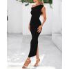 imageBTFBM Womens Formal Cocktail Dresses One Shoulder Twist Strap Sundress Ruched Bodycon Elegant Wedding Party Maxi DressBlack