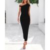 imageBTFBM Womens Formal Cocktail Dresses One Shoulder Twist Strap Sundress Ruched Bodycon Elegant Wedding Party Maxi DressBlack
