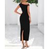 imageBTFBM Womens Formal Cocktail Dresses One Shoulder Twist Strap Sundress Ruched Bodycon Elegant Wedding Party Maxi DressBlack