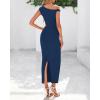 imageBTFBM Womens Formal Cocktail Dresses One Shoulder Twist Strap Sundress Ruched Bodycon Elegant Wedding Party Maxi DressDark Blue