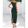 imageBTFBM Womens Formal Cocktail Dresses One Shoulder Twist Strap Sundress Ruched Bodycon Elegant Wedding Party Maxi DressDark Green