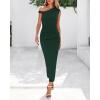 imageBTFBM Womens Formal Cocktail Dresses One Shoulder Twist Strap Sundress Ruched Bodycon Elegant Wedding Party Maxi DressDark Green