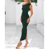 imageBTFBM Womens Formal Cocktail Dresses One Shoulder Twist Strap Sundress Ruched Bodycon Elegant Wedding Party Maxi DressDark Green