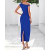 imageBTFBM Womens Formal Cocktail Dresses One Shoulder Twist Strap Sundress Ruched Bodycon Elegant Wedding Party Maxi DressRoyal Blue