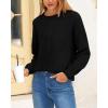 imageBTFBM Womens Loose Pullover Sweaters Fall Winter Clothes 2025 Crewneck Slouchy Sweater Long Sleeve Casual Knitted TopsSolid Black