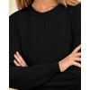 imageBTFBM Womens Loose Pullover Sweaters Fall Winter Clothes 2025 Crewneck Slouchy Sweater Long Sleeve Casual Knitted TopsSolid Black