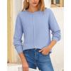 imageBTFBM Womens Loose Pullover Sweaters Fall Winter Clothes 2025 Crewneck Slouchy Sweater Long Sleeve Casual Knitted TopsSolid Blue