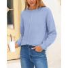 imageBTFBM Womens Loose Pullover Sweaters Fall Winter Clothes 2025 Crewneck Slouchy Sweater Long Sleeve Casual Knitted TopsSolid Blue