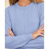 imageBTFBM Womens Loose Pullover Sweaters Fall Winter Clothes 2025 Crewneck Slouchy Sweater Long Sleeve Casual Knitted TopsSolid Blue