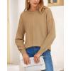 imageBTFBM Womens Loose Pullover Sweaters Fall Winter Clothes 2025 Crewneck Slouchy Sweater Long Sleeve Casual Knitted TopsSolid Khaki