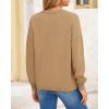 imageBTFBM Womens Loose Pullover Sweaters Fall Winter Clothes 2025 Crewneck Slouchy Sweater Long Sleeve Casual Knitted TopsSolid Khaki