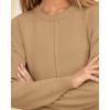 imageBTFBM Womens Loose Pullover Sweaters Fall Winter Clothes 2025 Crewneck Slouchy Sweater Long Sleeve Casual Knitted TopsSolid Khaki