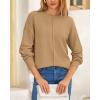 imageBTFBM Womens Loose Pullover Sweaters Fall Winter Clothes 2025 Crewneck Slouchy Sweater Long Sleeve Casual Knitted TopsSolid Khaki