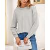 imageBTFBM Womens Loose Pullover Sweaters Fall Winter Clothes 2025 Crewneck Slouchy Sweater Long Sleeve Casual Knitted TopsSolid Light Grey