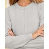 imageBTFBM Womens Loose Pullover Sweaters Fall Winter Clothes 2025 Crewneck Slouchy Sweater Long Sleeve Casual Knitted TopsSolid Light Grey