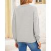 imageBTFBM Womens Loose Pullover Sweaters Fall Winter Clothes 2025 Crewneck Slouchy Sweater Long Sleeve Casual Knitted TopsSolid Light Grey