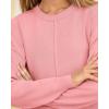 imageBTFBM Womens Loose Pullover Sweaters Fall Winter Clothes 2025 Crewneck Slouchy Sweater Long Sleeve Casual Knitted TopsSolid Pink