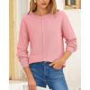 imageBTFBM Womens Loose Pullover Sweaters Fall Winter Clothes 2025 Crewneck Slouchy Sweater Long Sleeve Casual Knitted TopsSolid Pink