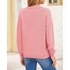 imageBTFBM Womens Loose Pullover Sweaters Fall Winter Clothes 2025 Crewneck Slouchy Sweater Long Sleeve Casual Knitted TopsSolid Pink