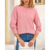 imageBTFBM Womens Loose Pullover Sweaters Fall Winter Clothes 2025 Crewneck Slouchy Sweater Long Sleeve Casual Knitted TopsSolid Pink