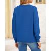imageBTFBM Womens Loose Pullover Sweaters Fall Winter Clothes 2025 Crewneck Slouchy Sweater Long Sleeve Casual Knitted TopsSolid Royal Blue