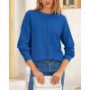 imageBTFBM Womens Loose Pullover Sweaters Fall Winter Clothes 2025 Crewneck Slouchy Sweater Long Sleeve Casual Knitted TopsSolid Royal Blue