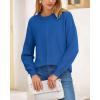imageBTFBM Womens Loose Pullover Sweaters Fall Winter Clothes 2025 Crewneck Slouchy Sweater Long Sleeve Casual Knitted TopsSolid Royal Blue