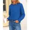 imageBTFBM Womens Loose Pullover Sweaters Fall Winter Clothes 2025 Crewneck Slouchy Sweater Long Sleeve Casual Knitted TopsSolid Royal Blue