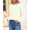 imageBTFBM Womens Loose Pullover Sweaters Fall Winter Clothes 2025 Crewneck Slouchy Sweater Long Sleeve Casual Knitted TopsSolid White