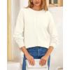 imageBTFBM Womens Loose Pullover Sweaters Fall Winter Clothes 2025 Crewneck Slouchy Sweater Long Sleeve Casual Knitted TopsSolid White