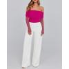 imageBTFBM Womens Off Shoulder Tops 2025 Spring Summer Sheer Long Sleeve Shirts Stretchy Ruched Slim Fit Going Out Crop TopRose Red