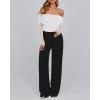 imageBTFBM Womens Off Shoulder Tops 2025 Spring Summer Sheer Long Sleeve Shirts Stretchy Ruched Slim Fit Going Out Crop TopWhite