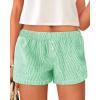 imageBTFBM Striped Boxer Shorts for Women 2025 Summer Elastic Waist Y2k Vacation Beach Bottoms Lounge Sleep Pj Pajama ShortsGreen White