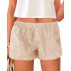 imageBTFBM Striped Boxer Shorts for Women 2025 Summer Elastic Waist Y2k Vacation Beach Bottoms Lounge Sleep Pj Pajama ShortsKhaki White