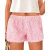 imageBTFBM Striped Boxer Shorts for Women 2025 Summer Elastic Waist Y2k Vacation Beach Bottoms Lounge Sleep Pj Pajama ShortsPink White