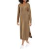 imageBTFBM Women Fall Sweater Dress Casual V Neck Long Sleeve Slit Knit Oversized Maternity Sweaters Maxi Dresses 2025 WinterSolid Dark Khaki