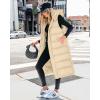 imageBTFBM Long Puffer Vest Women Quilted Hooded Button Down Zip Up Sleeveless Vests Outerwear Padded Jacket Fall Winter CoatApricot