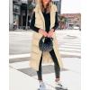 imageBTFBM Long Puffer Vest Women Quilted Hooded Button Down Zip Up Sleeveless Vests Outerwear Padded Jacket Fall Winter CoatApricot