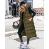 imageBTFBM Long Puffer Vest Women Quilted Hooded Button Down Zip Up Sleeveless Vests Outerwear Padded Jacket Fall Winter CoatArmy Green