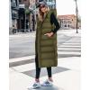 imageBTFBM Long Puffer Vest Women Quilted Hooded Button Down Zip Up Sleeveless Vests Outerwear Padded Jacket Fall Winter CoatArmy Green
