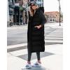 imageBTFBM Long Puffer Vest Women Quilted Hooded Button Down Zip Up Sleeveless Vests Outerwear Padded Jacket Fall Winter CoatBlack