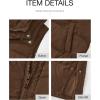 imageBTFBM Long Puffer Vest Women Quilted Hooded Button Down Zip Up Sleeveless Vests Outerwear Padded Jacket Fall Winter CoatBrown