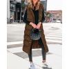 imageBTFBM Long Puffer Vest Women Quilted Hooded Button Down Zip Up Sleeveless Vests Outerwear Padded Jacket Fall Winter CoatBrown