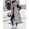 imageBTFBM Long Puffer Vest Women Quilted Hooded Button Down Zip Up Sleeveless Vests Outerwear Padded Jacket Fall Winter CoatGrey
