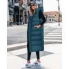 imageBTFBM Long Puffer Vest Women Quilted Hooded Button Down Zip Up Sleeveless Vests Outerwear Padded Jacket Fall Winter CoatGrey Blue