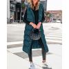 imageBTFBM Long Puffer Vest Women Quilted Hooded Button Down Zip Up Sleeveless Vests Outerwear Padded Jacket Fall Winter CoatGrey Blue