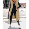 imageBTFBM Long Puffer Vest Women Quilted Hooded Button Down Zip Up Sleeveless Vests Outerwear Padded Jacket Fall Winter CoatKhaki