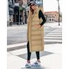 imageBTFBM Long Puffer Vest Women Quilted Hooded Button Down Zip Up Sleeveless Vests Outerwear Padded Jacket Fall Winter CoatKhaki
